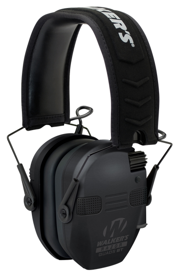 Walkers Game Ear Razor Slim Quad Bluetooth Electronic Muff 23 dB Over the Head Black Polymer