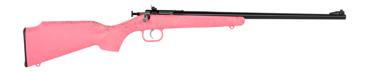 Crickett KSA2341 My First Rifle Gen2 22 LR 16.13" 1-Rd Bolt Action Rifle - Pink w/Gold Webbing Synthetic Stock