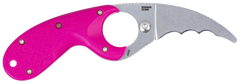 Columbia River Bear Claw 2.39" Fixed Hawkbill Serrated Powder Coated AUS-8A Pink Textured GRN
