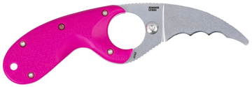Columbia River Bear Claw 2.39" Fixed Hawkbill Serrated Powder Coated AUS-8A Pink Textured GRN