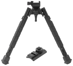 Leapers UTG Recon 360 TL Bipod 8-12" Aluminum Black Anodized - Picatinny/Swivel Stud
