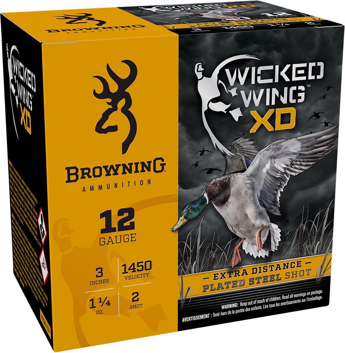 Browning Ammo Wicked Wing XD 12 Gauge 3" 1 1/4 oz #2 Shot - Box or Case