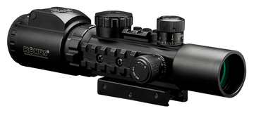Konus KonusPro AS-34 2-6x28mm 34mm Tube Dual Illuminated Red/Green Engraved Mil-Dot Riflescope with Bubble Level - Matte Black