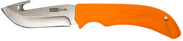 Accusharp 729C Gut Hook 3.5" Fixed Blade Knife - Blaze Orange Handle