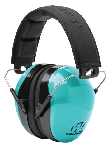 Walkers Game Ear Advanced Protection Passive Muff 26 dB Over the Head Aqua Blue/Black Polymer