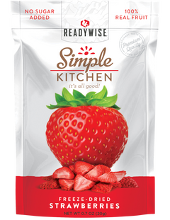 ReadyWise Simple Kitchen Freeze-Dried Strawberries 1 Serving Pouch 6 Per Case
