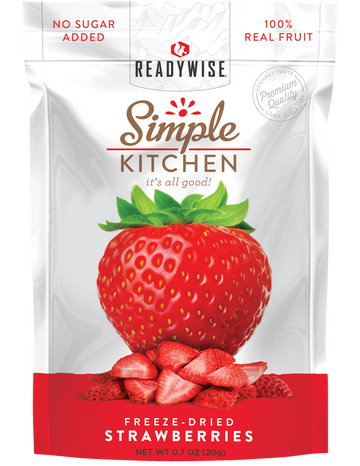 ReadyWise Simple Kitchen Freeze-Dried Strawberries 1 Serving Pouch 6 Per Case