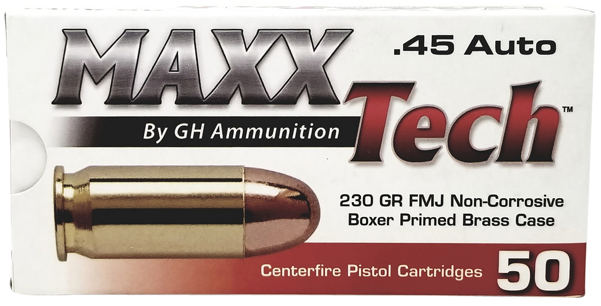 MaxxTech PTGB45B 45 ACP 230gr FMJ 50-Rd Box - Box or Case