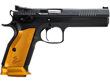 CZ TS 2 9mm Luger 5.28" 20+1 Semi-Auto Pistol - Orange Aluminum Grips