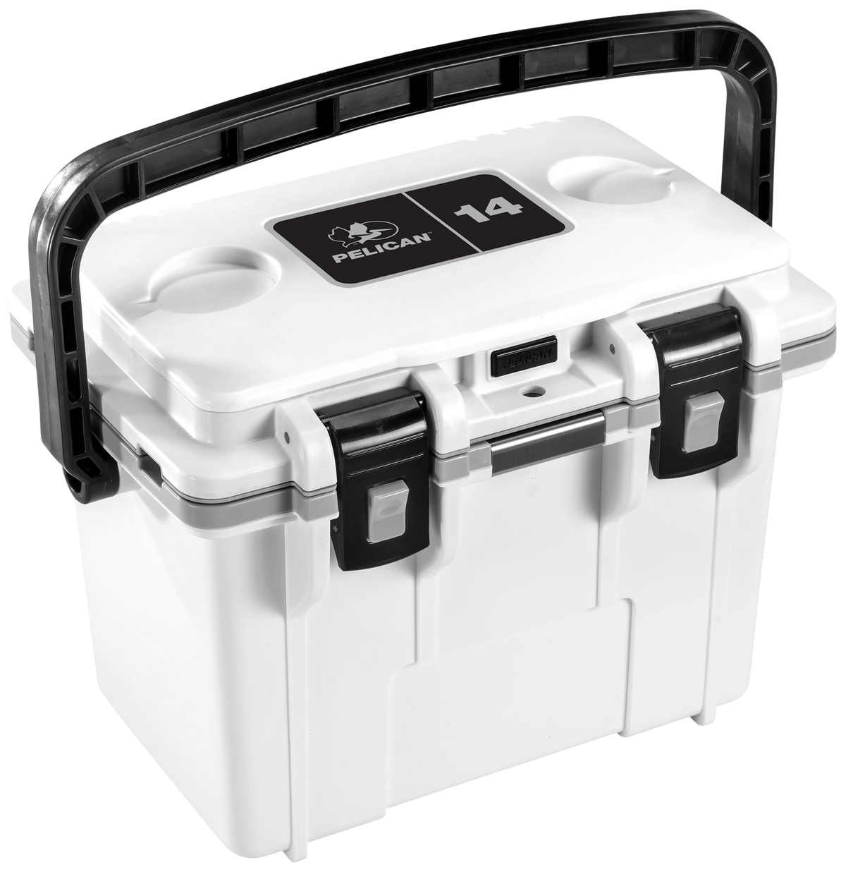 Pelican 14QT Personal Cooler 14 Qt White/Gray - Press & Pull Latch