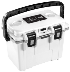 Pelican 14QT Personal Cooler 14 Qt White/Gray - Press & Pull Latch