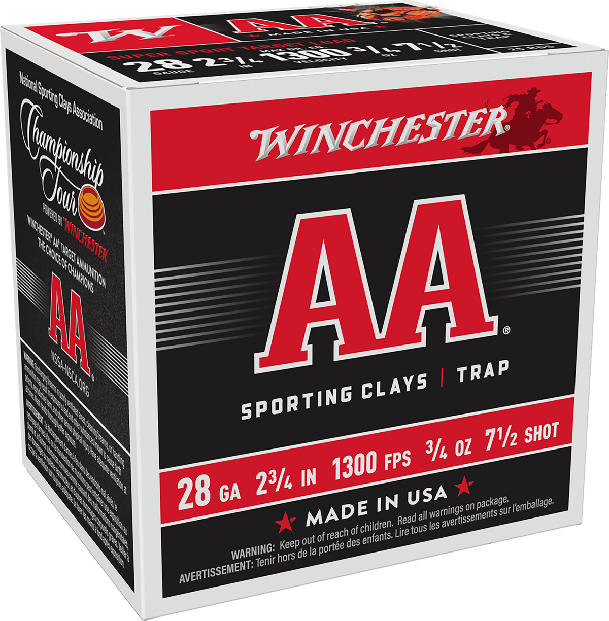 Winchester Ammo AA Super Sport Sporting Clay 28 Gauge 2.75" 3/4 oz 7.5 Shot - Box or Case
