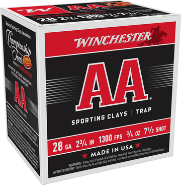 Winchester Ammo AA Super Sport Sporting Clay 28 Gauge 2.75" 3/4 oz 7.5 Shot - Box or Case
