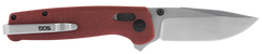 S.O.G Terminus XR 2.95" Folding Clip Point Plain Stonewashed D2 Steel Blade Crimson G10 Handle
