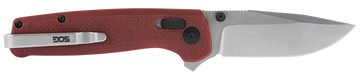 S.O.G Terminus XR 2.95" Folding Clip Point Plain Stonewashed D2 Steel Blade Crimson G10 Handle