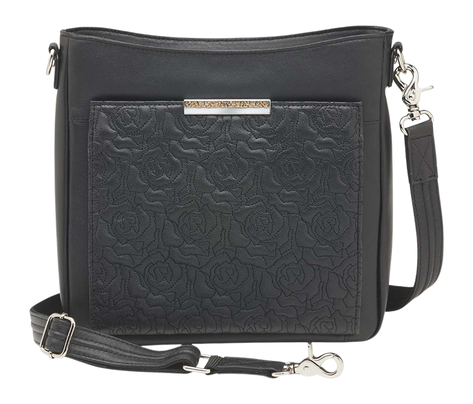 Kingport Industries GTM-98LMB Slim Crossbody CCW Purse - Black Lambskin