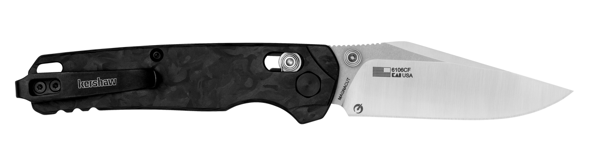 Kershaw Bel Air 6106CF 3.05" Folding Clip Point Plain CPM MagnaCut Satin - Marbled Carbon Fiber