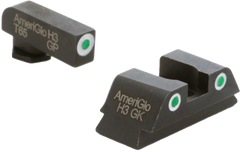 AmeriGlo GL430 Classic Tritium Sight Set for Glock 42/43/43X/48 - Green Tritium White Outline