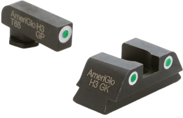 AmeriGlo GL430 Classic Tritium Sight Set for Glock 42/43/43X/48 - Green Tritium White Outline