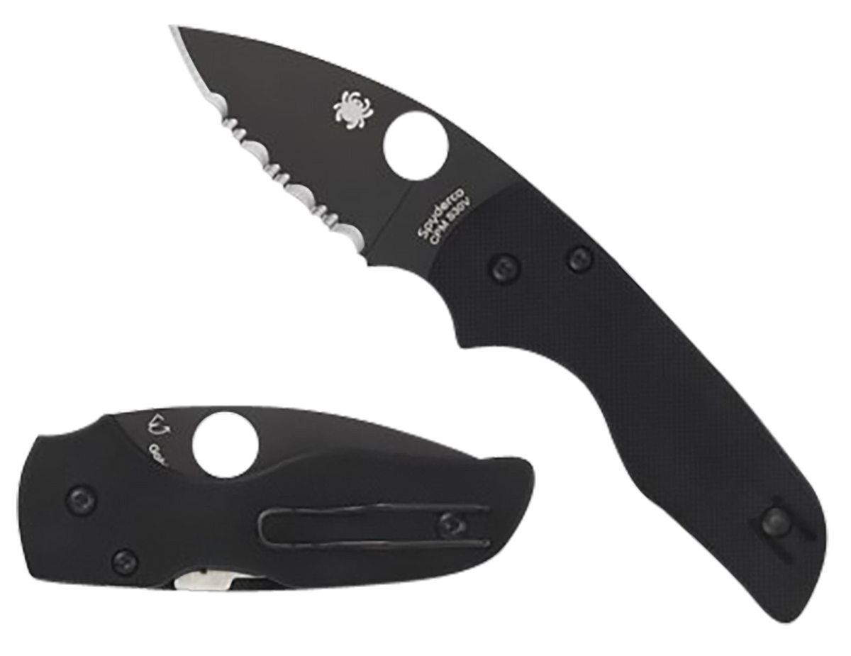 Spyderco Lil' Native 2.42" CPM S30V Black DLC Plain Edge G10 Compression Lock Folding Knife