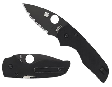 Spyderco Lil' Native 2.42" CPM S30V Black DLC Plain Edge G10 Compression Lock Folding Knife