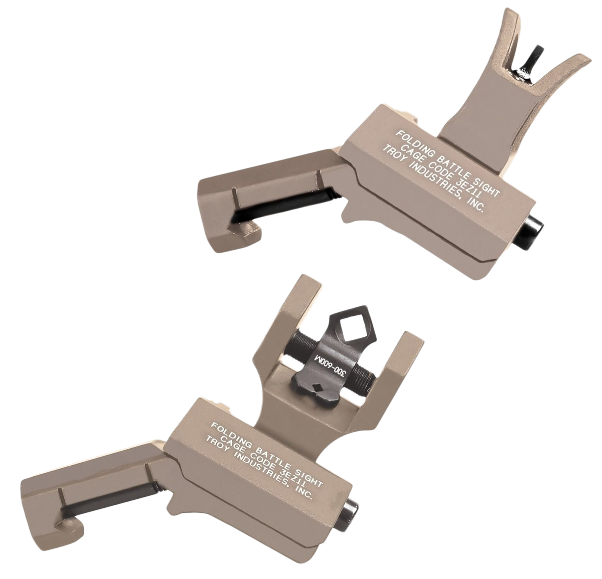 Troy Industries 45 Degree Offset BattleSight Set M4 Front & Dioptic Rear - FDE