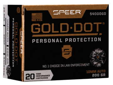 Speer Ammo Gold Dot Personal Protection 10mm Auto 200gr Hollow Point - Box or Case