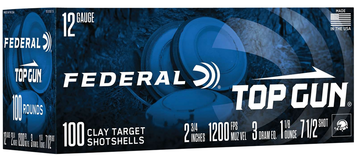 Federal Top Gun 12 Gauge 2.75" 1-1/8 oz 7.5 Shot 100 Rd - Box or Case