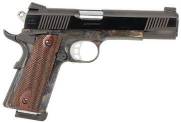 Tyler Gun Works Custom 1911 Government 45 ACP 5" 7+1 Semi-Auto Pistol - Color Case Frame / Blued Serrated Slide