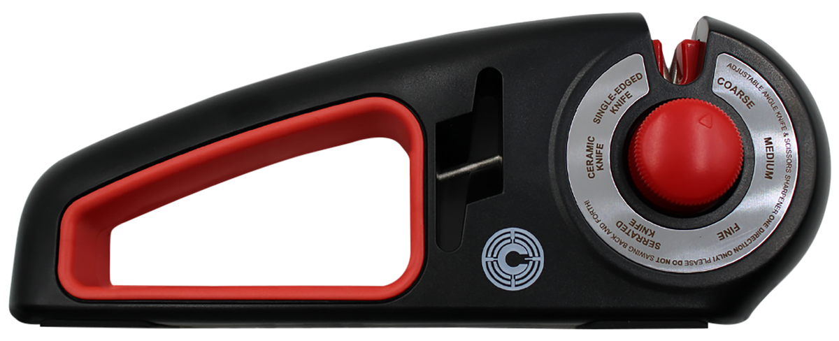 Caliber Gourmet CBGKS1 Adjustable Knife Sharpener Black/Red Carbide/Ceramic 7-in-1