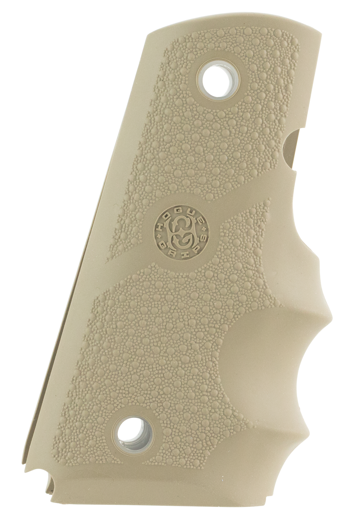 Hogue 43003 Rubber Grip Cobblestone Desert Tan Finger Grooves 1911 Officer