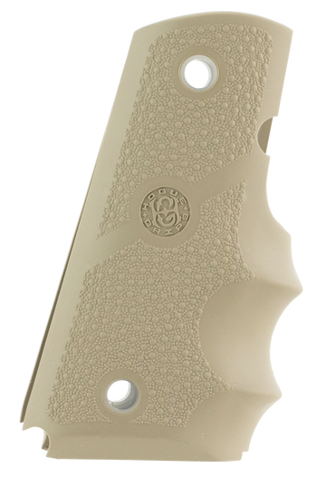 Hogue 43003 Rubber Grip Cobblestone Desert Tan Finger Grooves 1911 Officer