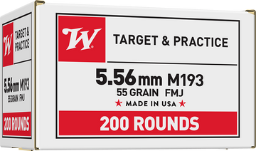 Winchester Ammo WM193200 USA M193 5.56x45mm NATO 55gr FMJ 200 Rd - Box or Case