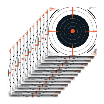 EZ-Aim 15334 Bullseye Hanging Paper Target 12" x 12" Black/White 13 Pack