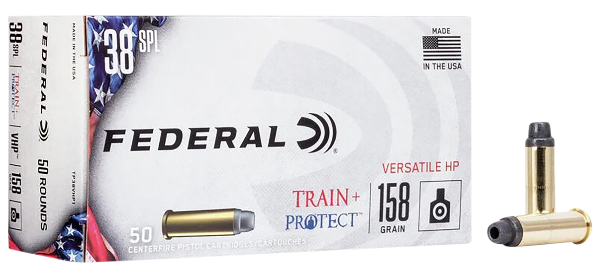 Federal Train + Protect 38 Special 158gr Versatile Hollow Point 50 Rd - Box or Case