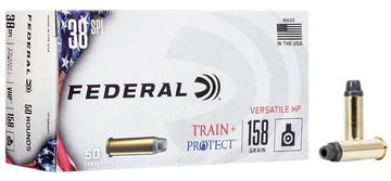 Federal Train + Protect 38 Special 158gr Versatile Hollow Point 50 Rd - Box or Case