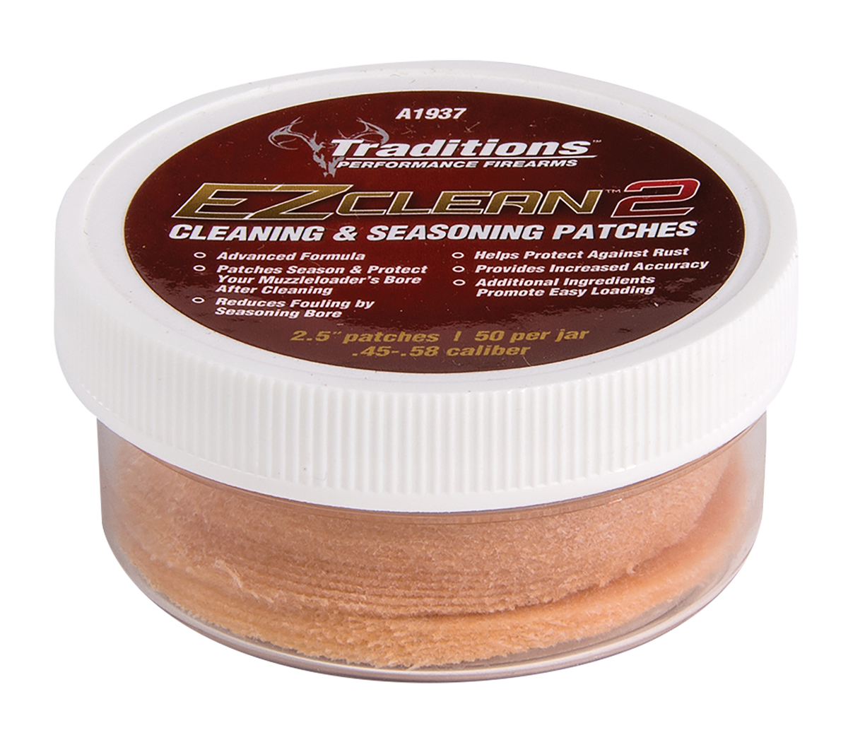 Traditions A1937 EZ Clean 2 Cleaning & Seasoning Patches .45-.58 Cal 2.5" 50 Patches