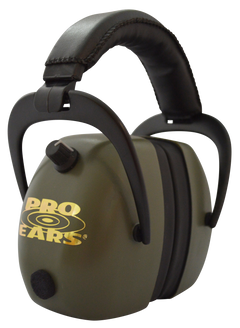 Pro Ears Gold II 30 Electronic Muff 30 dB NRR Over the Head Black/Green