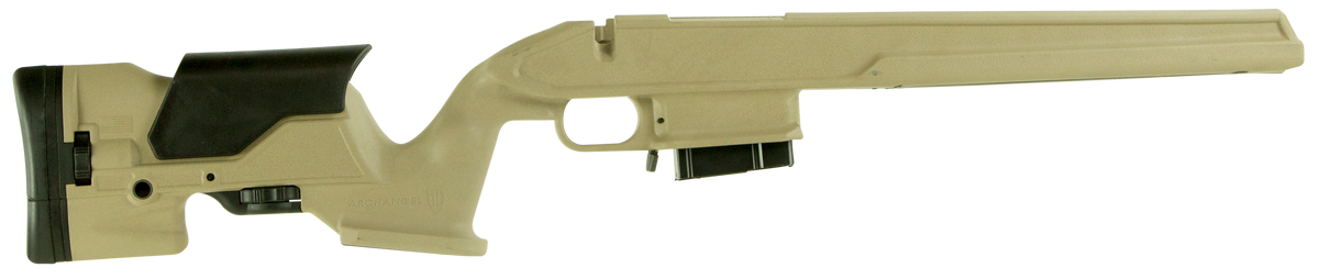 Archangel AA1500 Precision Stock Desert Tan Synthetic Fixed for Howa 1500 & Weatherby Vanguard SA - Adjustable Cheek Riser & LOP