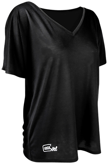 Glock Girl Relaxed V-Neck T-Shirt Black - Medium