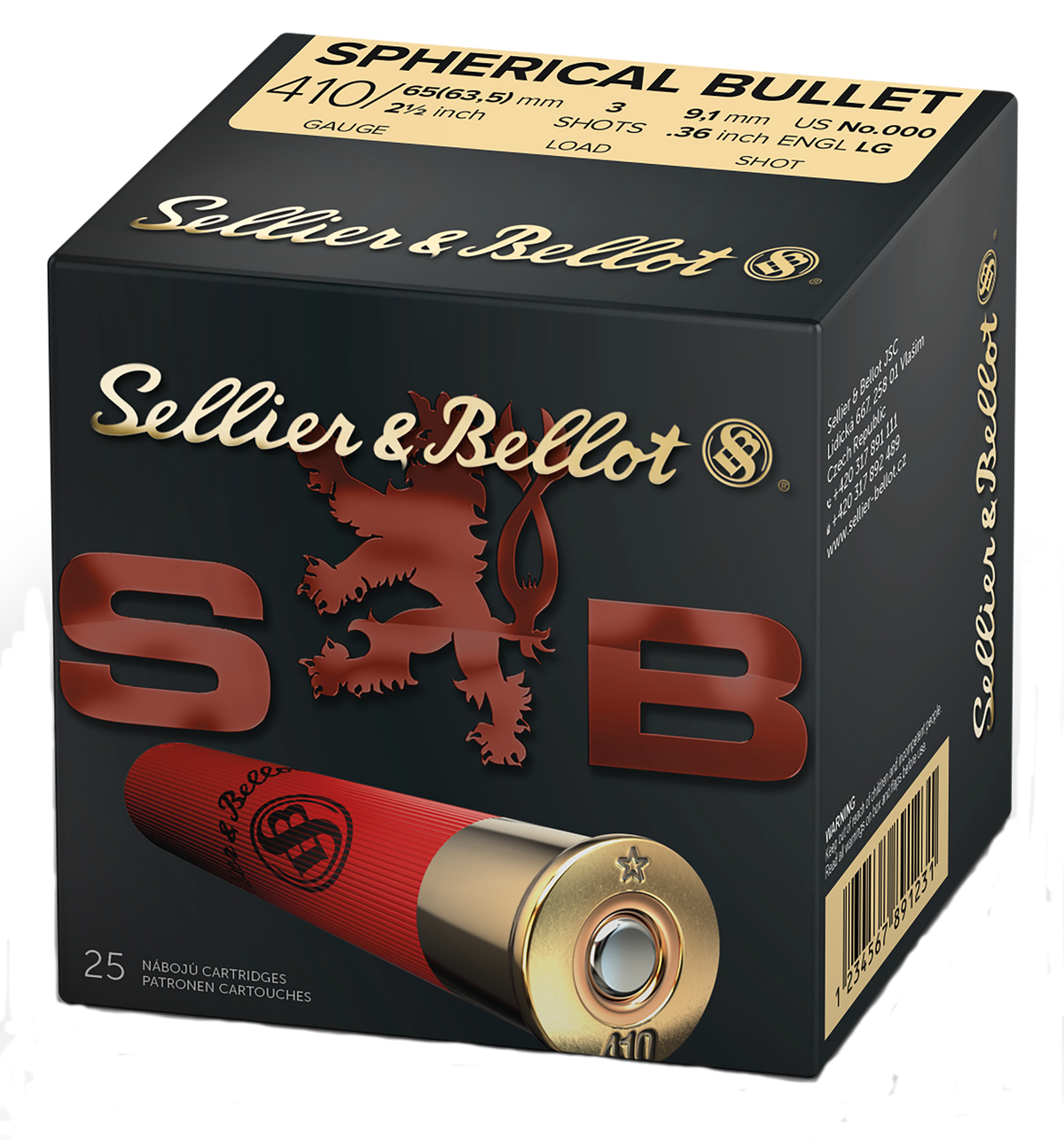 Sellier & Bellot SB410A Hunting 410 Gauge 2.5" 3 Pellets 000 Buck Shot - Box or Case