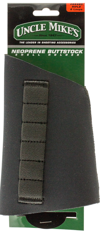 Uncle Mike's 88483 Buttstock Shell Holder Black Neoprene 6-Rd Rifle