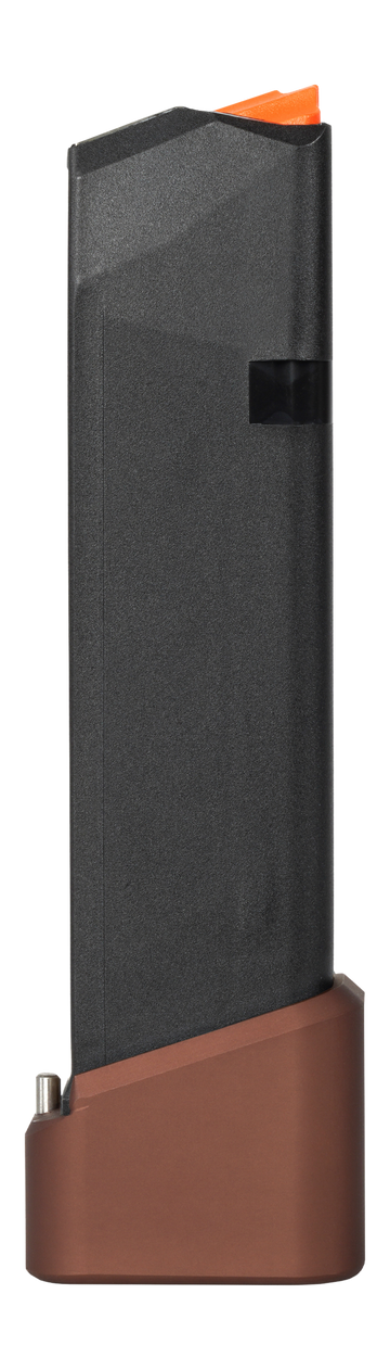 Taran Tactical TTI G17 9mm Luger 23-Round Magazine - Black Body / Coyote Bronze +6 Basepad