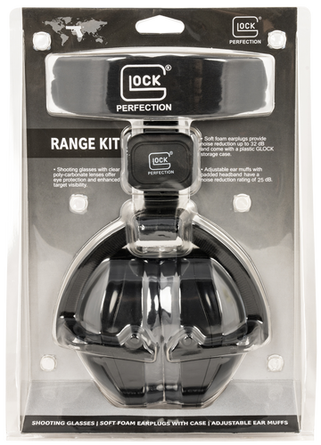 Glock Range Kit 25 dB NRR Ear Muffs, Glasses and Ear Plugs