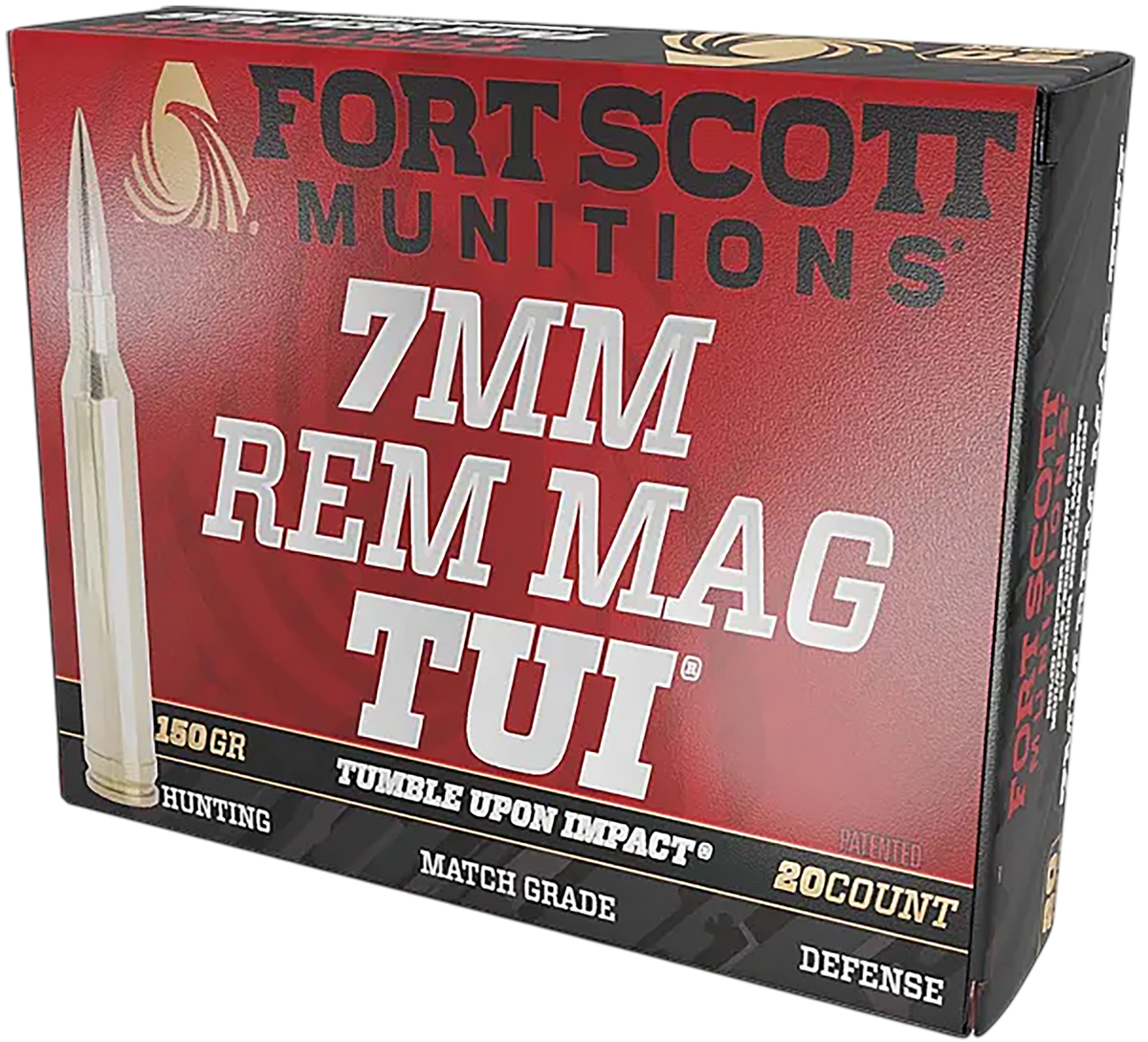 Fort Scott Munitions Tumble Upon Impact (TUI) 7mm Rem Mag 150 gr Solid Copper Spun - Box or Case