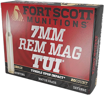 Fort Scott Munitions Tumble Upon Impact (TUI) 7mm Rem Mag 150 gr Solid Copper Spun - Box or Case