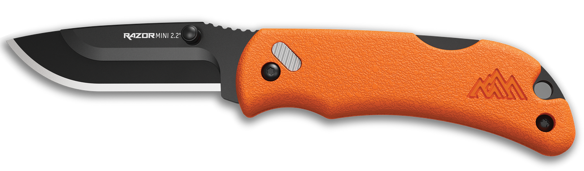 Outdoor Edge RazorMini 2.20" Folding Plain 420J2 SS Blade Blaze Orange ABS Polymer Handle