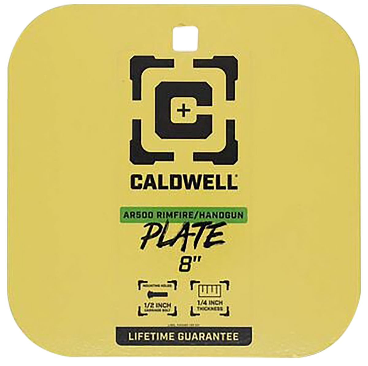 Caldwell 8" AR500 Steel Gong Target 1/4" Thick Yellow - Rimfire/Handgun
