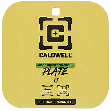 Caldwell 8" AR500 Steel Gong Target 1/4" Thick Yellow - Rimfire/Handgun