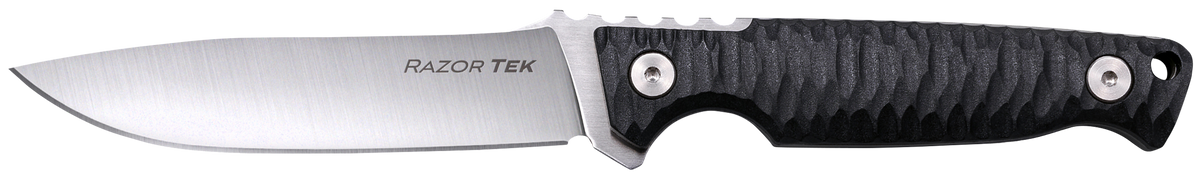 Cold Steel Razor Tek 4" Fixed Clip Point Plain Satin 4116 Krupp SS Black Textured Handle